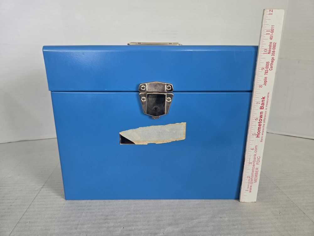 Versa Personal File Model 55 Blue Metal File Box w/ Key FREE SHIPPING