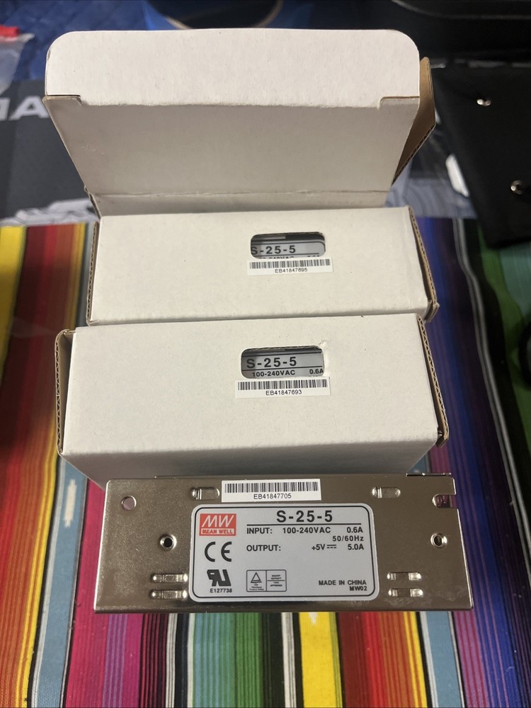 Mean Well S-25-5 Switching Power Supply 5V 5.0a New In Box