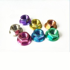 5pcs Titanium Nut M5 M6 M8 M10 M12 M14 M16 Flange Hex Nuts Ti Alloy Fasteners