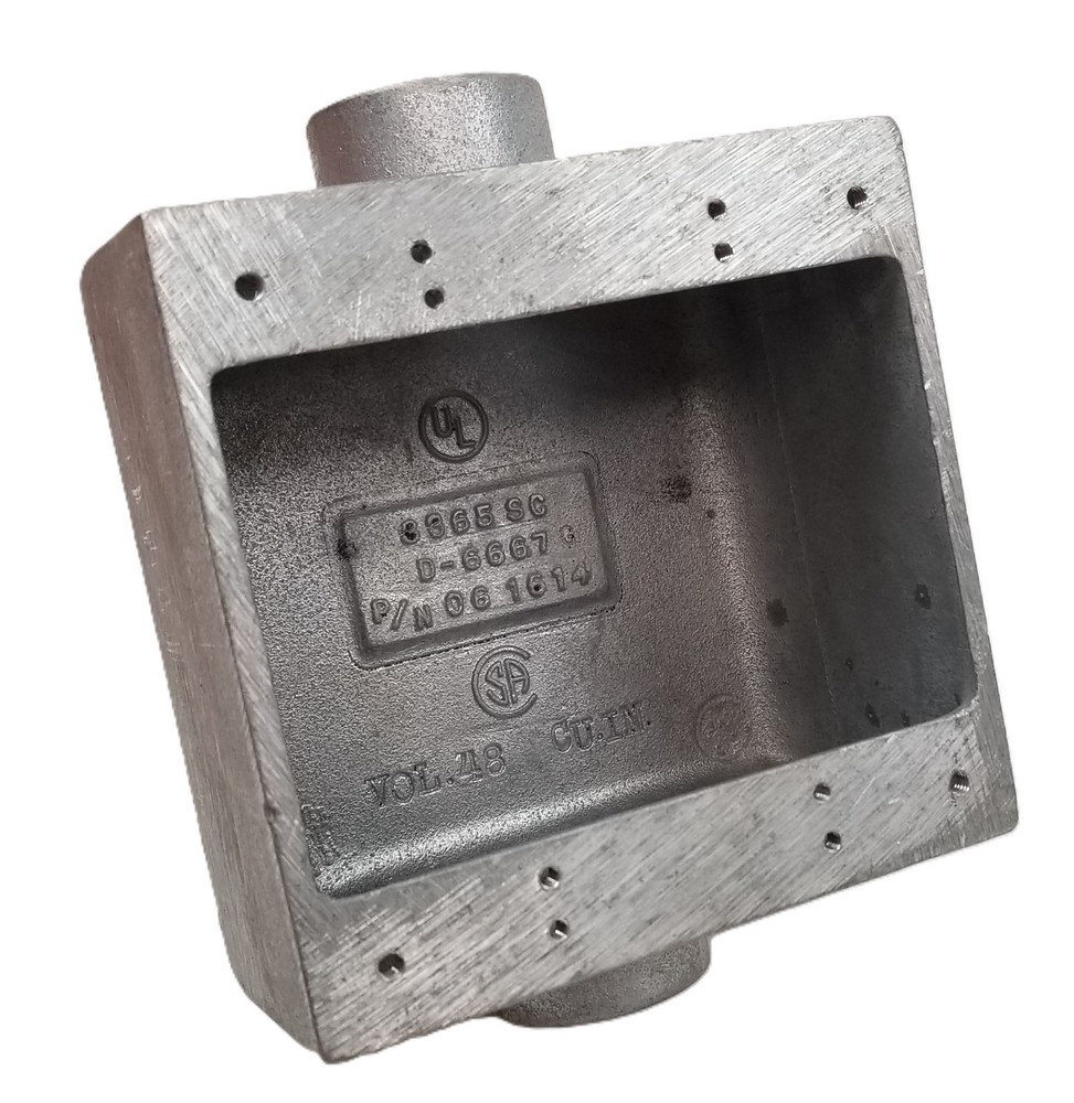 Killark 2-FDC-3 2-Gang Electrical Box 1″ FDC Type Cast Box Aluminum NEW