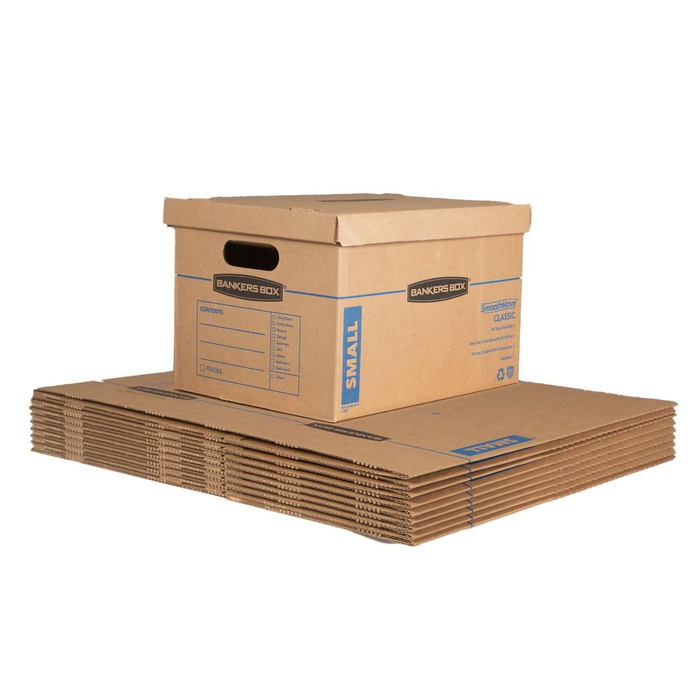 Bankers Box Small Classic Moving 10 Small, 10 Count (Pack of 1), Brown
