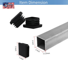 WZB 1 1X1 Square Tube End Cap Plastic Plugs 12 Pack, 1X1 1 Inch Square Tubing Pl