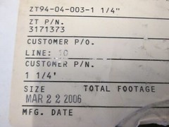 ZIPPER TUBING CO, ZT94-04-003-1.25, EMI Shield Wrap 1.25 dia, Aluminum w/poly co