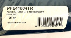 Coilhose Pneumatics PFE41004TR FLEXEEL 1/4 x 100′ Hose 1/4″ MPT Fittings Red