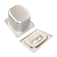 6 Pack 1/6 Size Hotel Pans Steam Table Pan Stainless Steel 6″ Deep W/Lids