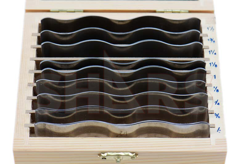 Shars 9 Pair 1/2″ to 1-1/2″ Wavy Parallel Set New #