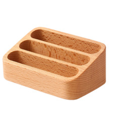 1pcs Wooden Large Capacity Business Card Box Desktop Card Holder Storage Supply