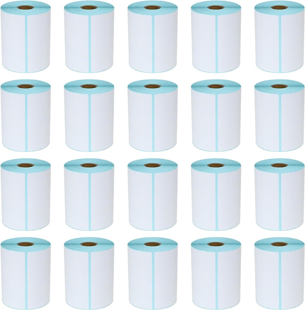 20 Roll Blue 4×6 Direct Thermal Shipping Blank Labels for Zebra & Rollo 250/Roll