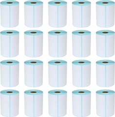 20 Roll Blue 4×6 Direct Thermal Shipping Blank Labels for Zebra & Rollo 250/Roll