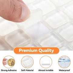 Rubber feet for Cutting Board, Board Feet Medium Square 18pcs, Clear