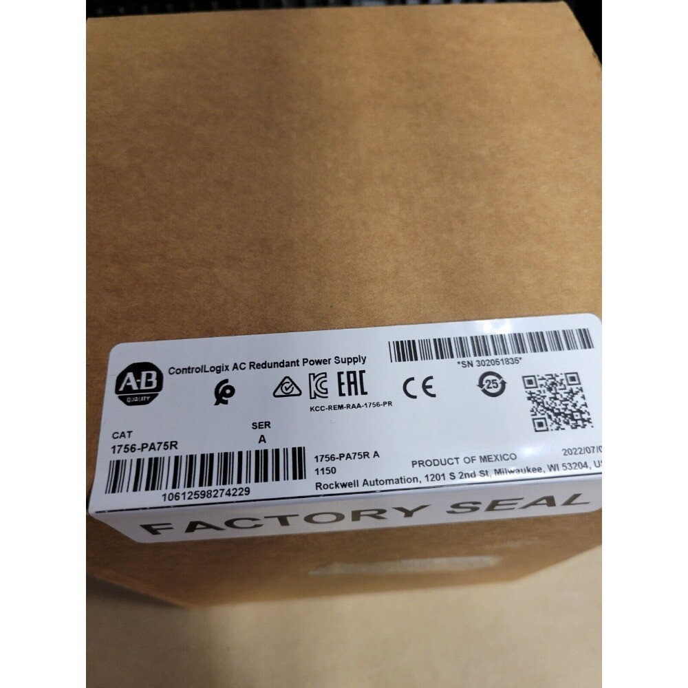Allen-Bradley 1756-PA75R SER A ControlLogix AC Redundant Power US Free Tax