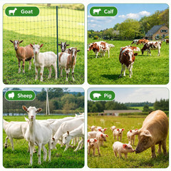 Electric Fence Netting, 164’L X 42.5″ H Electric Fence Kit for Livestock, Goat,