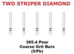 Premier Dental TWO STRIPER Diamond 365.4C Pear Coarse Grit Burs (5/pk)