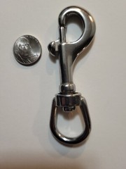 316 Stainless Steel Bolt action swivel eye snap hook with 3/4″ eyelet. 3 count