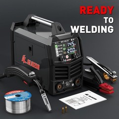 Versatile 3-in-1 145A MIG Welder with Large LCD & Advanced IGBT Technology