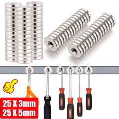 LOT 25MM Ring Round Disc Strong Neodymium Magnets Rare Earth WITH Hole Magnet