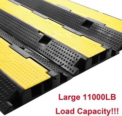 3 Pack Dual Channel Rubber Cable Protector Ramp 2 Channel Traffic Speed Bump