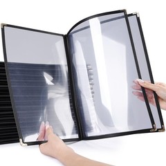WeChef 30pcs 8.5×14″ Menu Cover 3 Page 6 View Restaurant Cafe Club Black