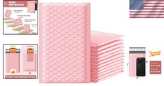 Stylish 4×8 Inch Light Pink Bubble Mailers – 100pcs Reliable Packaging Solution