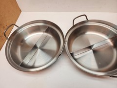 Lot 2 Stainless Steel Shabu Shabu Hot Pot W/Divider Dual Sided Hot cooking Pot