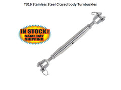 T316 Stainless Steel Jaw/Jaw Closed Body Turnbuckles