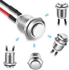 Waterproof Push Button Switch 5pcs 12mm Metal Momentary ON OFF High Head