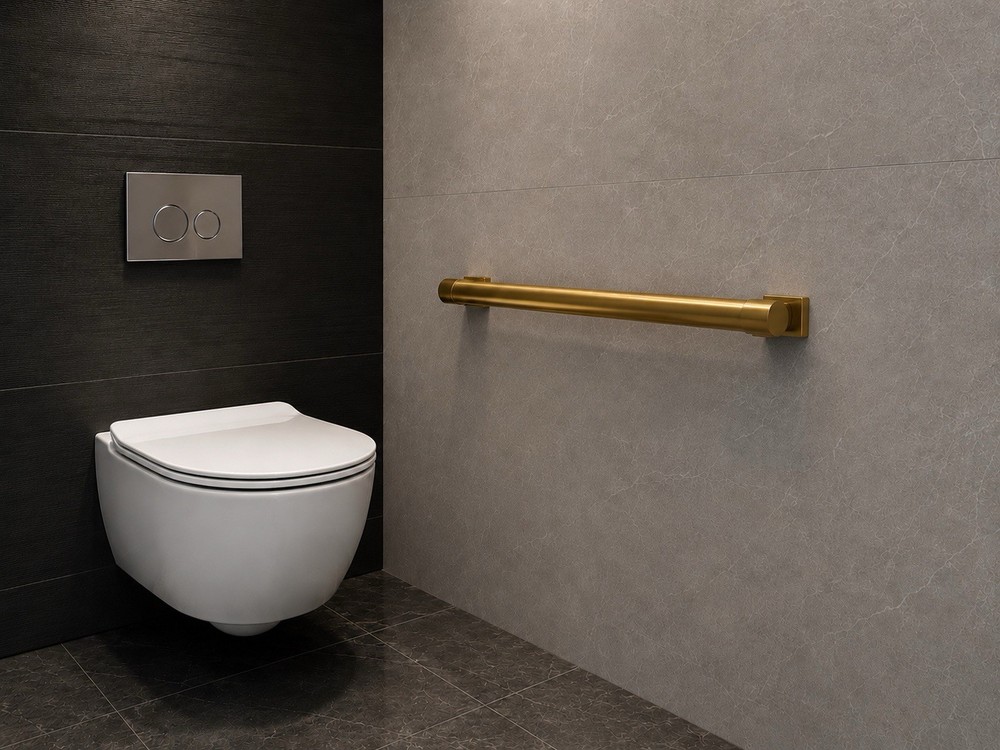 Bradley Restroom Toilet Grab Bar Oval 36” Brushed Brass 8B1-0013600-BR