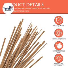 Brazing Rods,15% Silver Welding Rods 20 Sticks – AWS Bcup-5 Solder Copper Flat B
