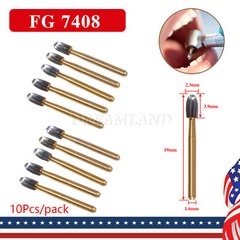 10Pcs Dental Tungsten Carbide Burs Trimming & Finishing Egg Football Bur FG 7408