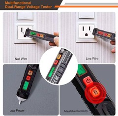 Testeur tension CA sans contact stylo LCD LED alarme 12-1000V 48-1000V
