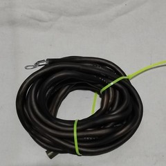 2-Conductor Copper Battery Cable w/ Ring Terminals 100ft 6-7 AWG Black