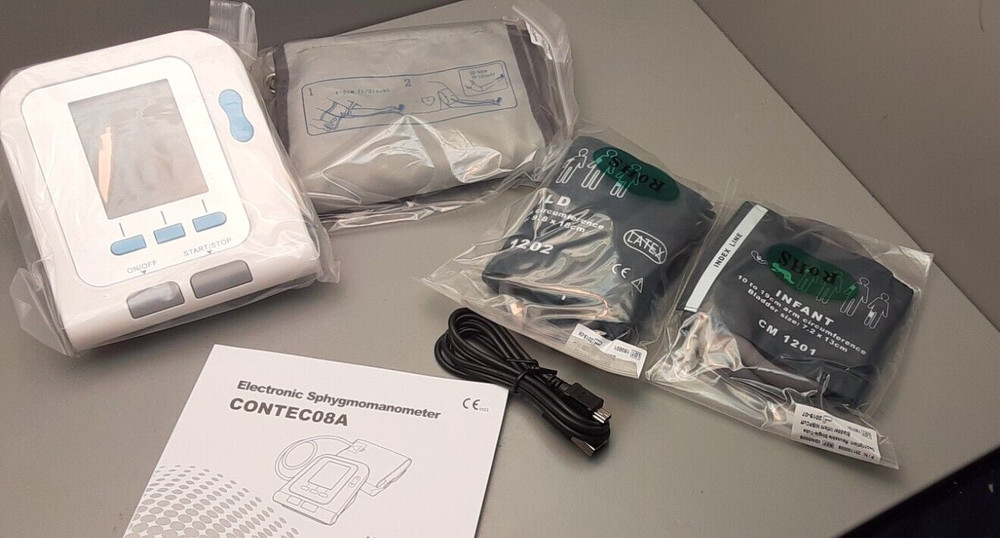 CONTEC Household automatic LCD screen electronic sphygmomanometer 3 Cuffs USA