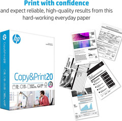 HP 8.5×11 Printer Paper, 20 lb, 500 Sheets, 92 Bright, FSC Certified