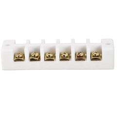 Porcelain Ceramic Terminal Block 6 Way High Temperature 96.5 x 23 x 20mm