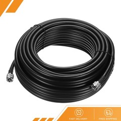 RG8/U Coax Cable with Pl-259 Male Connectors for CB/Ham Radio 30.5m/100Ft