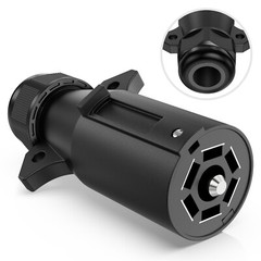 7 Pin RV Trailer Plug 7 Way Round Blade Connector Towing Wiring Adapter Socket