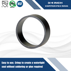 50 Pcs. 3/4″ Pex Copper Ring, 3/4 Inch Pex Ring, Pex B Crimp Ring Lead Free