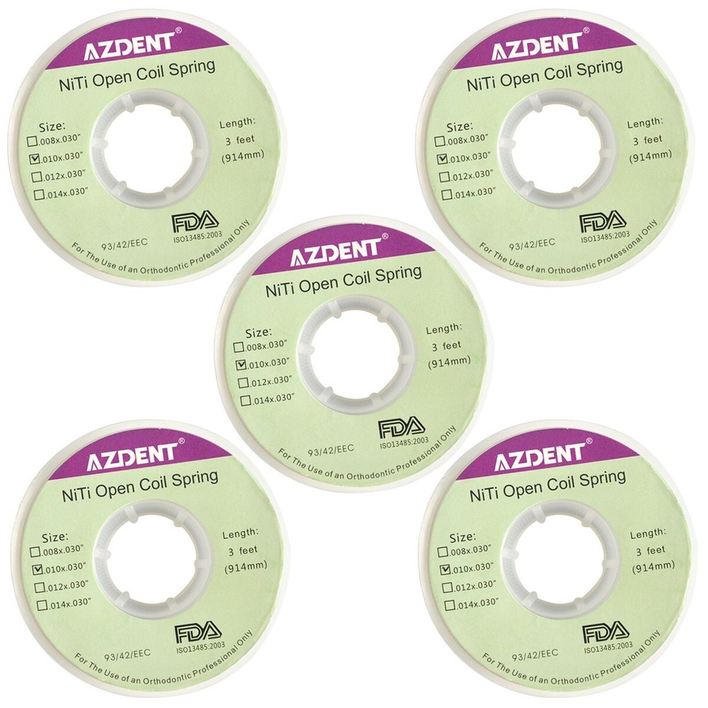 5X Dental Orthodontic Niti Open Coil Springs 010×030 inch, 3 feet (914mm)