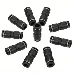 Push To Connect Air Fittings Tube 1/4″ Od Straight Air Line Union Push 10Pcs