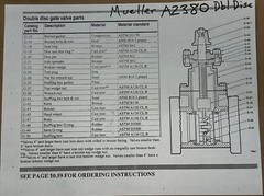 6” BRONZE STEM OPEN RIGHT MUELLER A2380 Double Disc Gate Valve G-42,-49,-37,-22