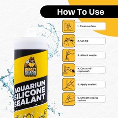 NEW Aquarium Safe Silicone Sealant Clear 100% Waterproof Non-Toxic Fast Curing