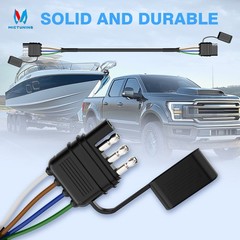 7 Pin RV Trailer Plug 7 Way Round Blade Connector Towing Wiring Adapter Socket