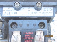 Allen Bradley NEMA 1 contactor 509-BOD series B w/ 120V coil, W44 heaters. Used.