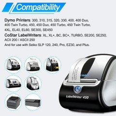 6Rolls 400 Price Tag Jewelry Labels Rat Tail 30373 for Dymo LabelWriter 320
