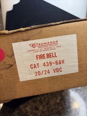 BRAND NEW Vintage Edwards CAT 439-6AW Grey Fire Bell Mint Original Box & Papers