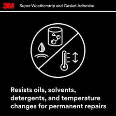 Black Super Weatherstrip Gasket Adhesive 5 oz Flexible Waterproof Bonds Vinyl Me