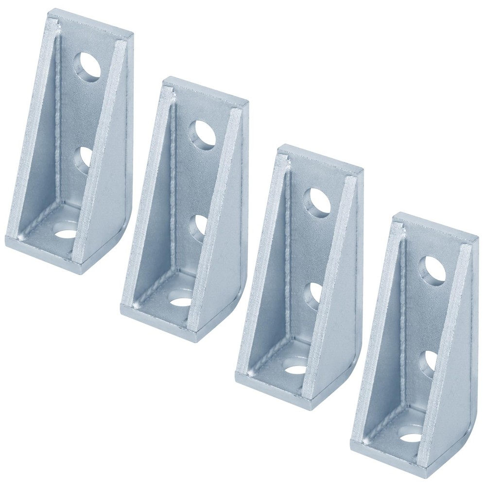 4 Pack 3 Hole 90 Degree Gusseted Fitting for 1-5/8″ Strut Channel, L Corner B…