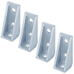 4 Pack 3 Hole 90 Degree Gusseted Fitting for 1-5/8″ Strut Channel, L Corner B…