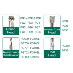 10x Dental Tool Carbide Steel Burs Drills for High-Speed Handpiece FG3/5/700-702