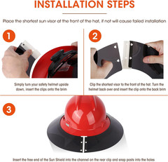 Premium Hard Hat Visor Compatible with MSA V-Gard Full Brim Hard Hat Sun Shade,